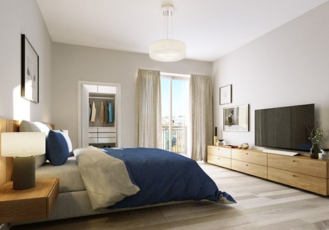 Orchard bedroom rendering and open layout.