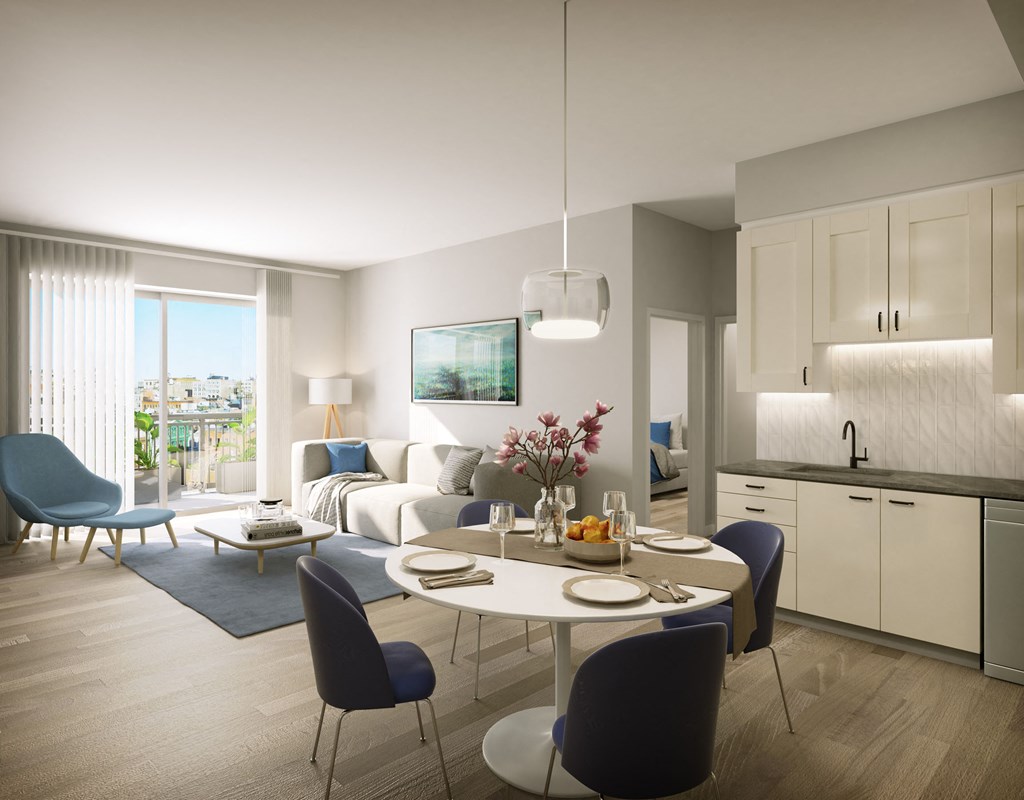 Beautifully curated living room at The Orchard at Portofino Vineyards.