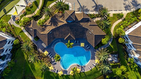 Aerial view of pool at Portofino Vineyards, Fort Myers, FL