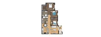 a floor plan of a house with a bedroom and a bathroom