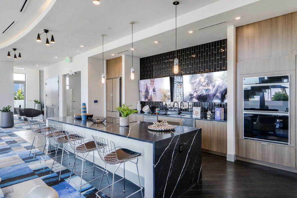 View of The Kitchen within The Club at Quantum Apartments