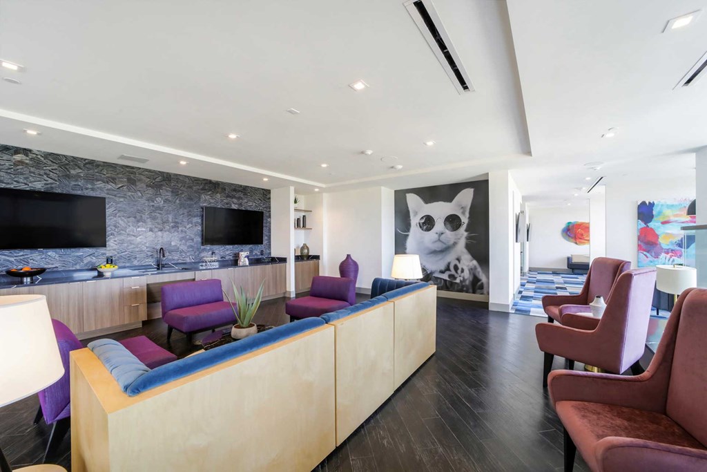 Quirky and fun art and interior design inside The Club at Quantum Apartments