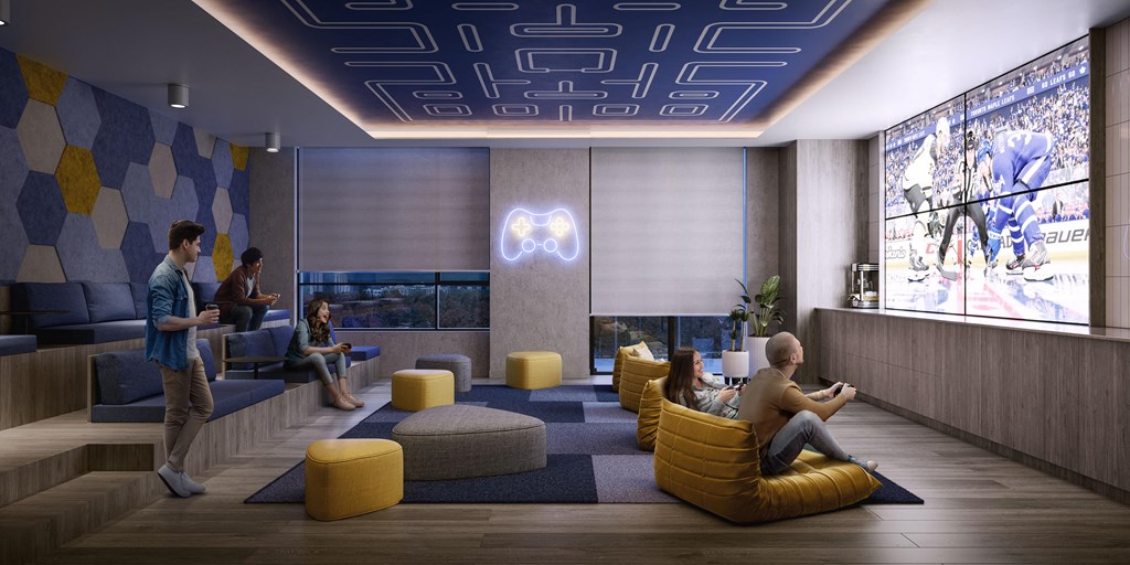 a rendering of the lobby of the new comcast innovation and technology center