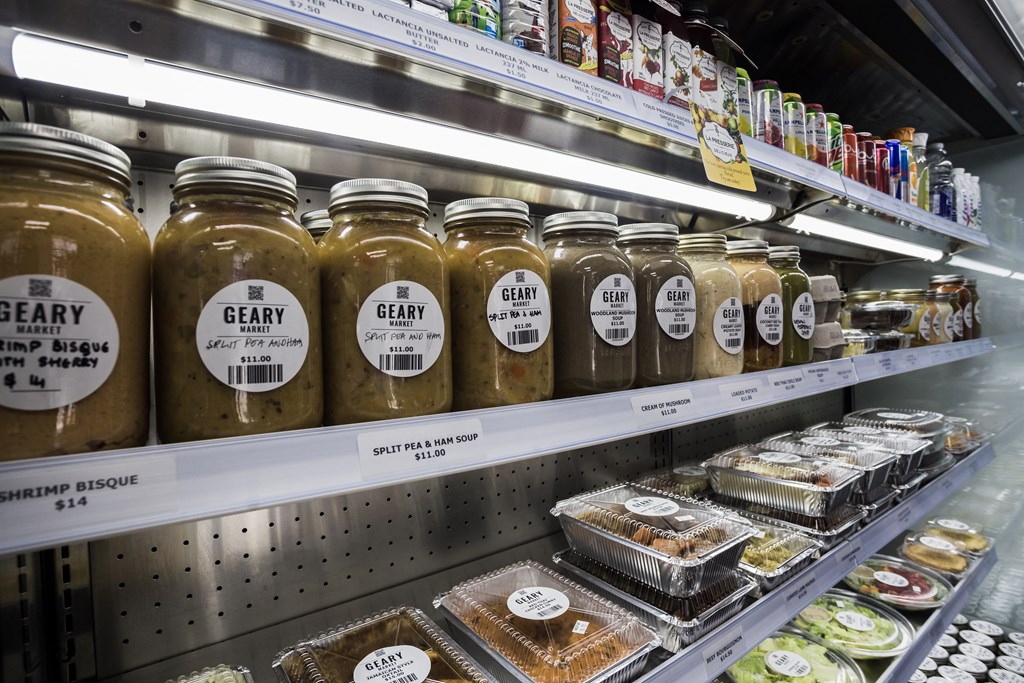 prepared food for sale in refrigerator