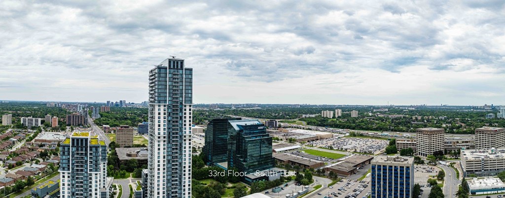 a view of the city from a skyscraper