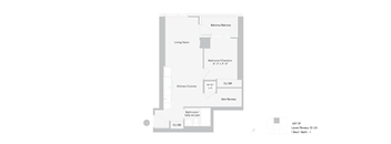 a floor plan of a living room with an open floor plan and a white background