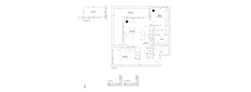 a floor plan of a house with two bedrooms and two bathrooms