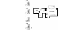 a floor plan of a house with three different floor plans