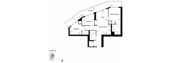 floor plan of the upper level of the house