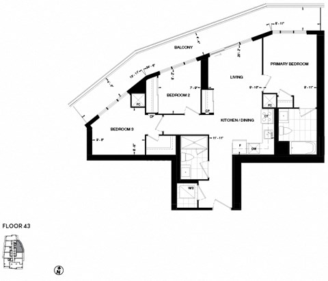 floor plan of the upper level of the house