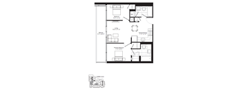 A black and white image of a floor plan for a house.