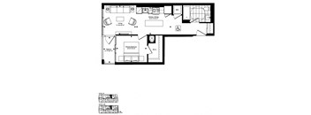 1 Bedroom 1 Bath Apartment FloorPlan