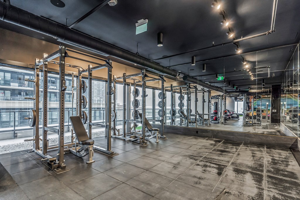 smith machine in indoor gym