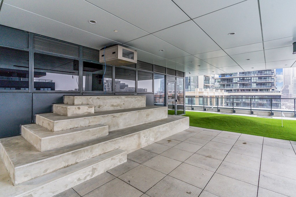 outdoor stairs on balcony in liberty village building