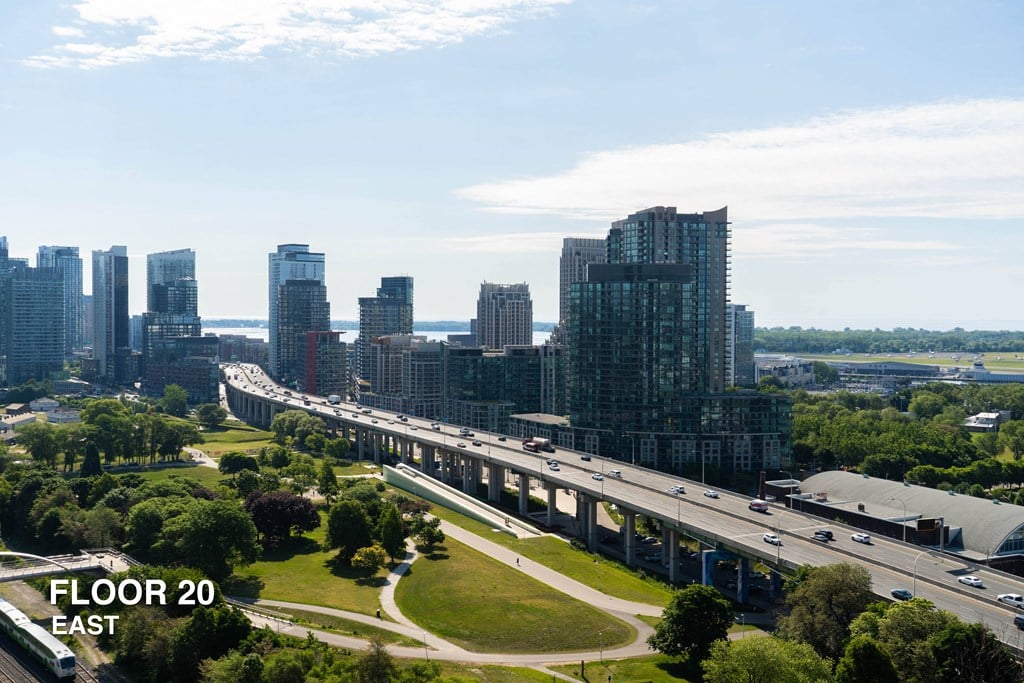 East view from 20th floor of liberty house apartments in liberty village