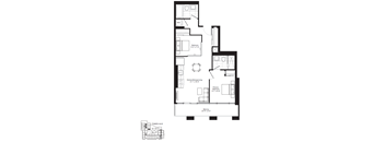 A black and white floor plan of a two-story house with a balcony.