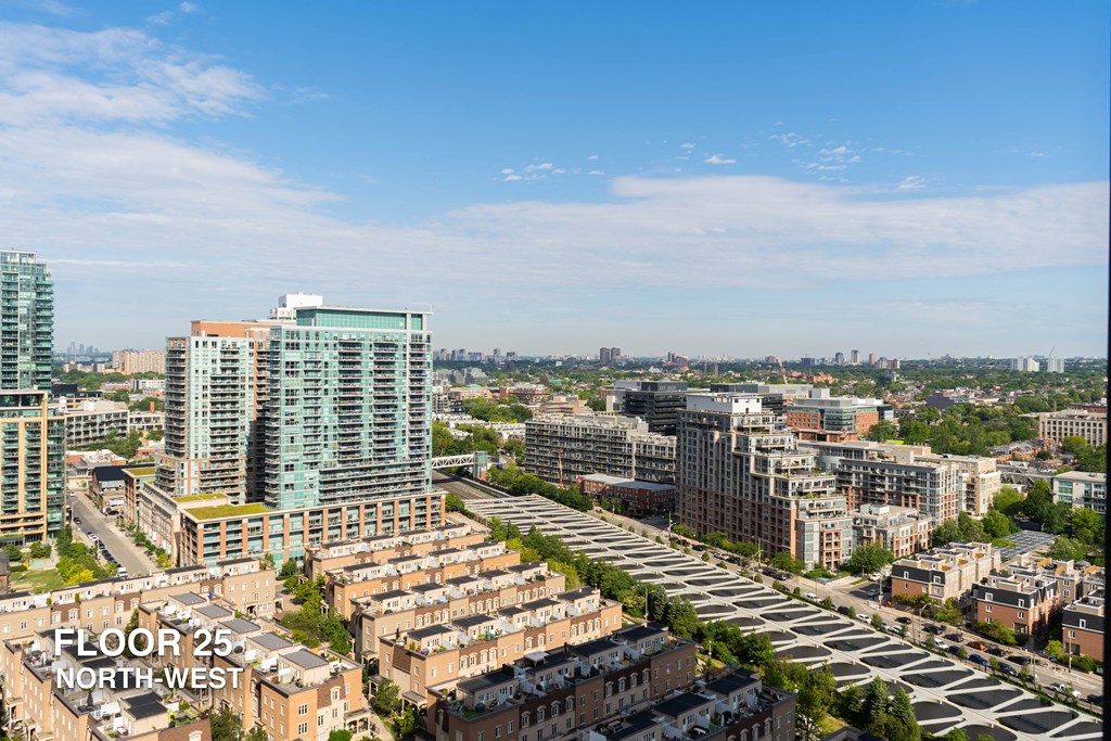 Northwest view of toronto from liberty village apartment complex