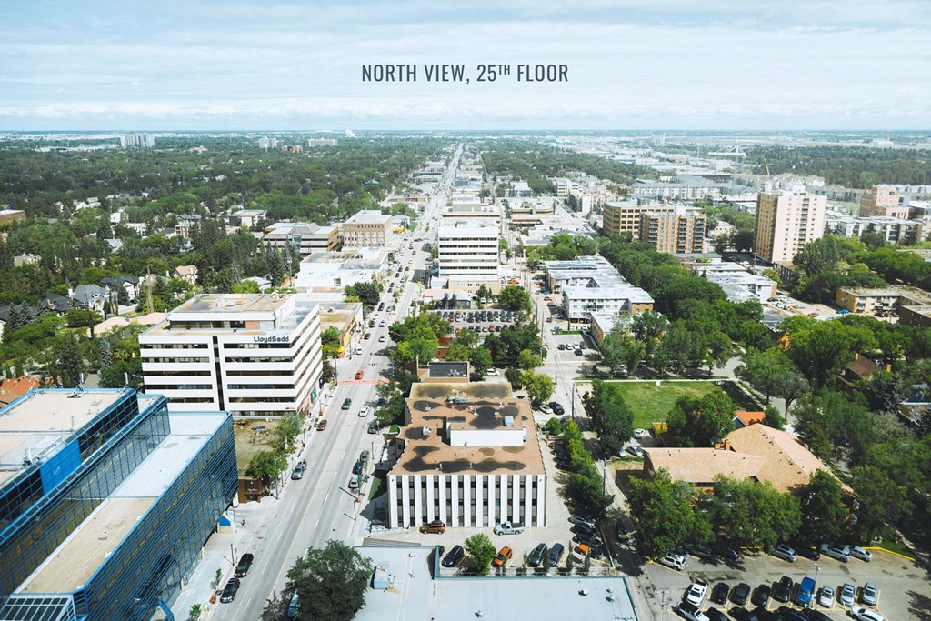 an aerial view of the city of north view 25th floor