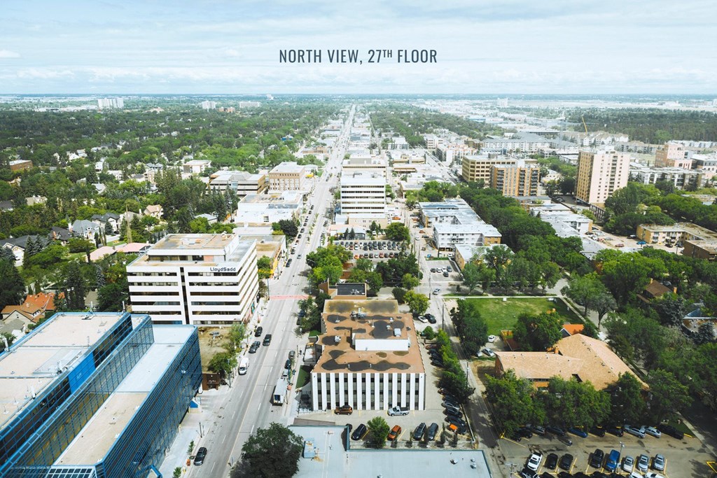 an aerial view of the city of north view with the words north view 2017 floor