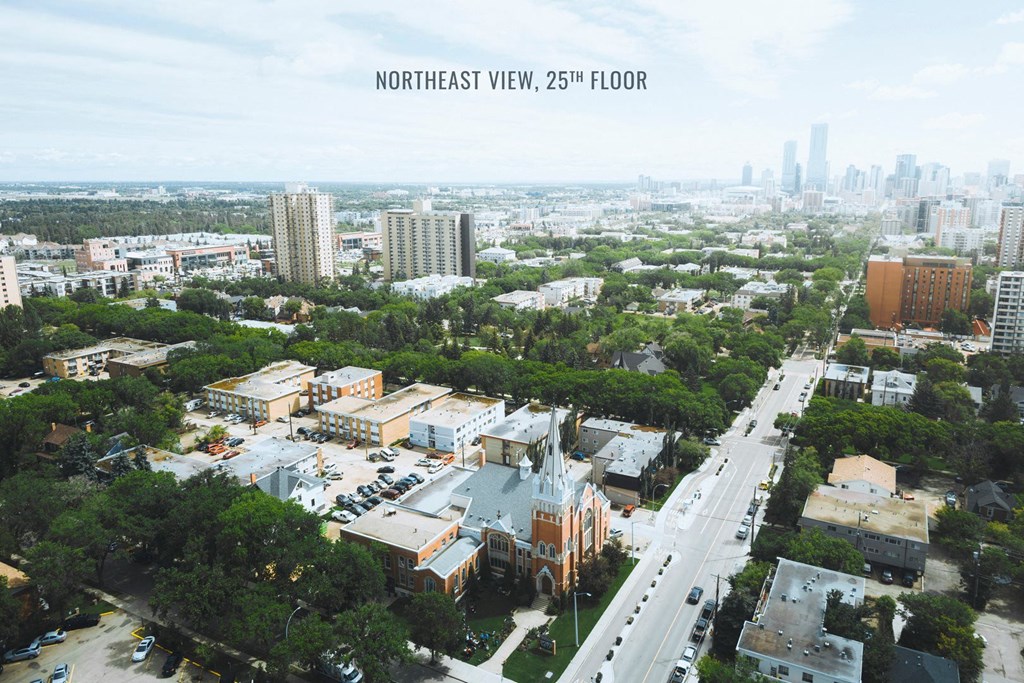 an aerial view of the city from a skyscraper