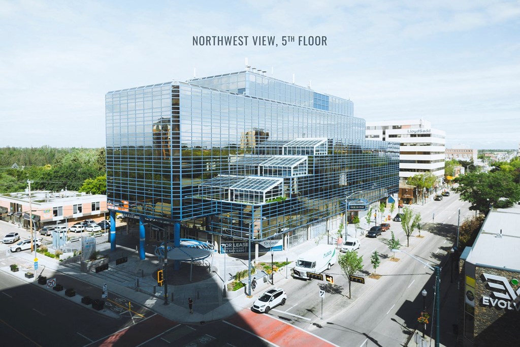 an aerial view of the new northwestern view sth floor building in downtown
