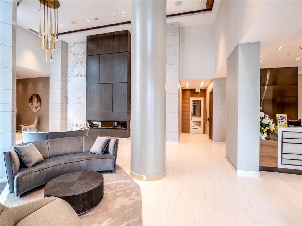 a living room with a couch and a table