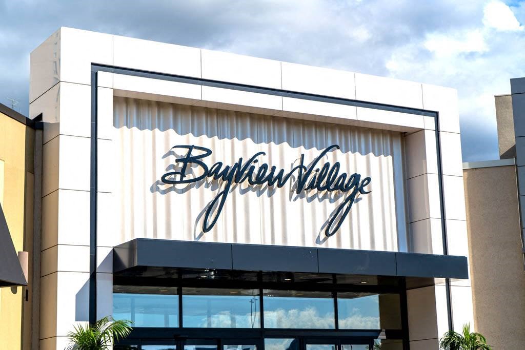 the front of a building with a barbour logo on it