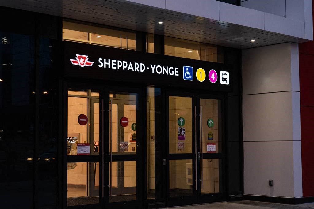 the facade of a store in a building