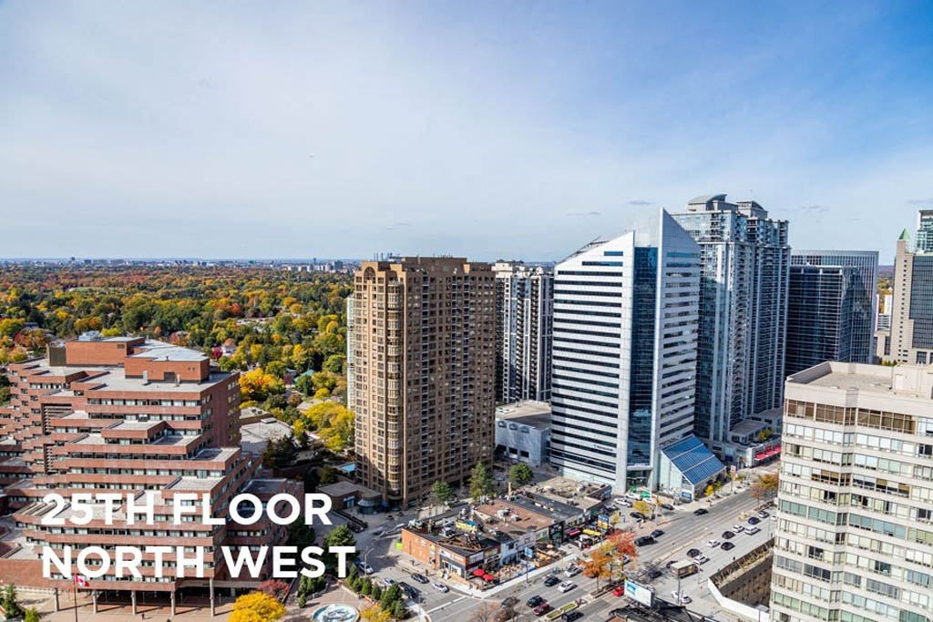 an aerial view of the city