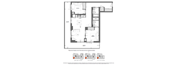 A black and white floor plan of a house with a note at the bottom.