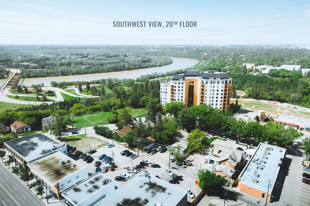 a view of the city from the roof of a building