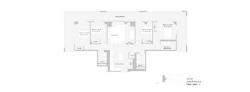 the floor plan of the house is arranged on a white background