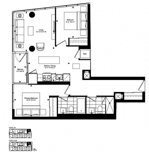 2 bed 2 bath apartment