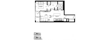 1 BR 1 BA FloorPlan