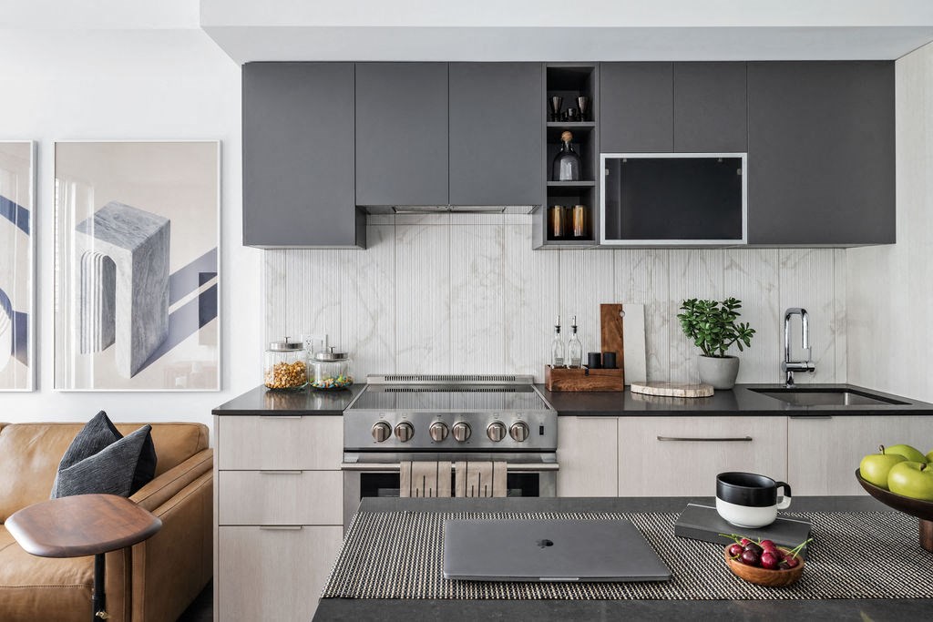 a row of shelves in a store with a lot of products on them