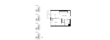 a floor plan of a home with floor plans of different rooms