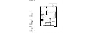 a floor plan of a home with floor plans of different rooms