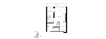 a floor plan of a house with a bedroom and a living room