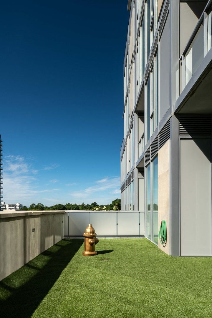a fire hydrant on the roof of a building
