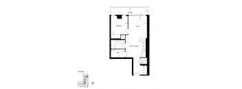 a floor plan of a 1 bedroom floor plan