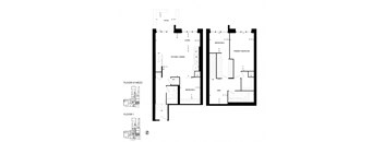 a floor plan of two different floors of a house