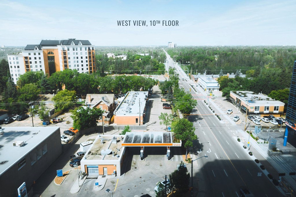 a view of the city from the roof of a building