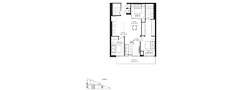 A black and white image of a house floor plan.
