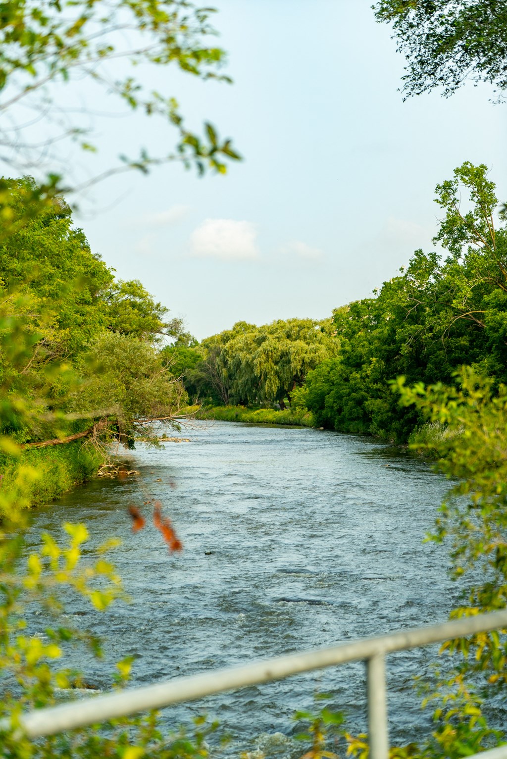 a view of the river from a bridge