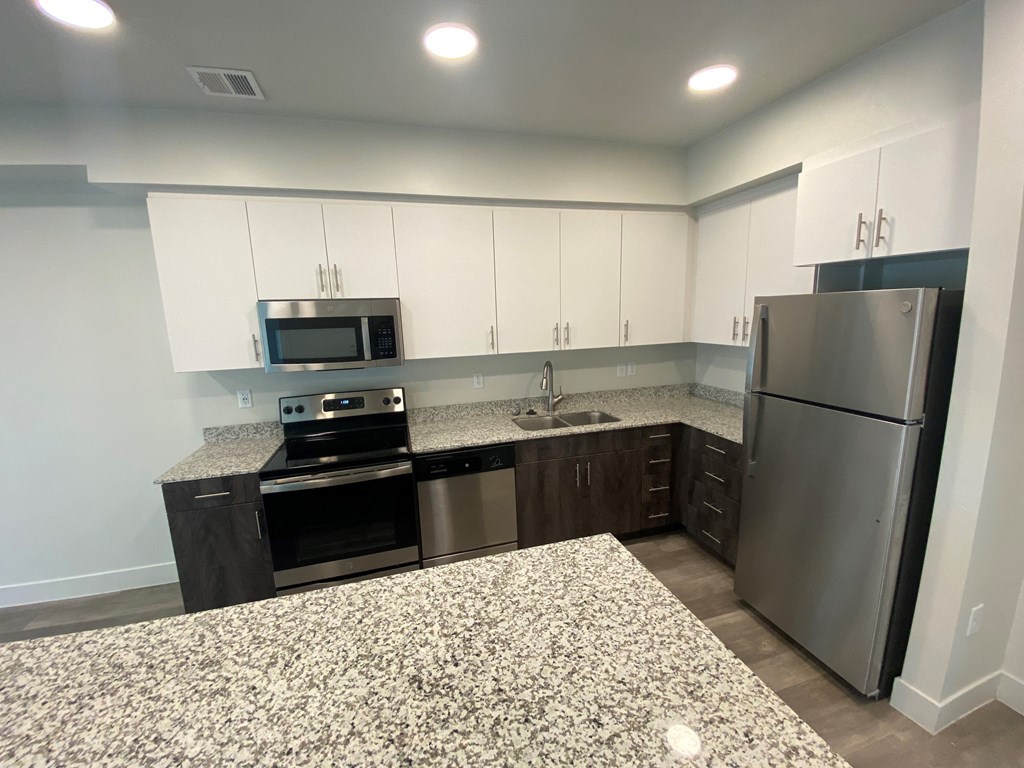 Kitchen with Island (2, 3, 4 bd)