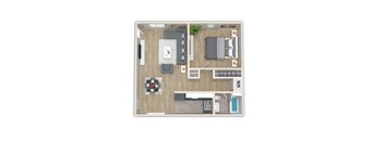 2 Bedroom 1 Bathroom Large Standard