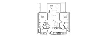 A floor plan of a house with two bedrooms, a living room, a terrace, a 2BR option, and a WC.