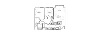 Two bed/Two bath - 999 sqft.