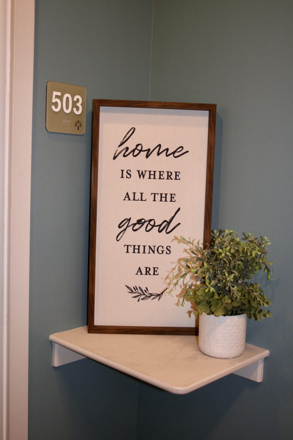 home is where all the good things are wood sign
