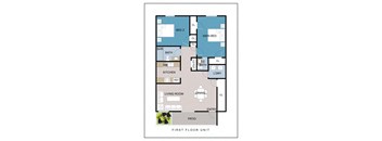 2 Bedroom, 1.5 Bath Apartment